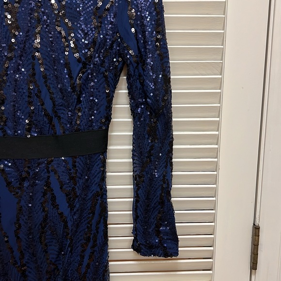 Missord Sequined Gown, Long Sleeves in Navy, Size Small, GUC - Picture 11 of 17